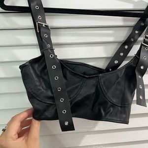 Faux Leather Bustier